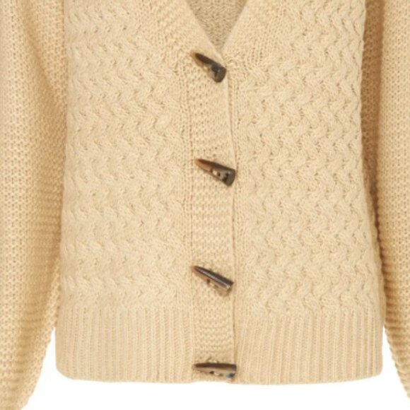 Small - PAMELA LOVE - Oversized Beige Soft Cardigan Rent the Runway $275 msrp - Picture 5 of 12